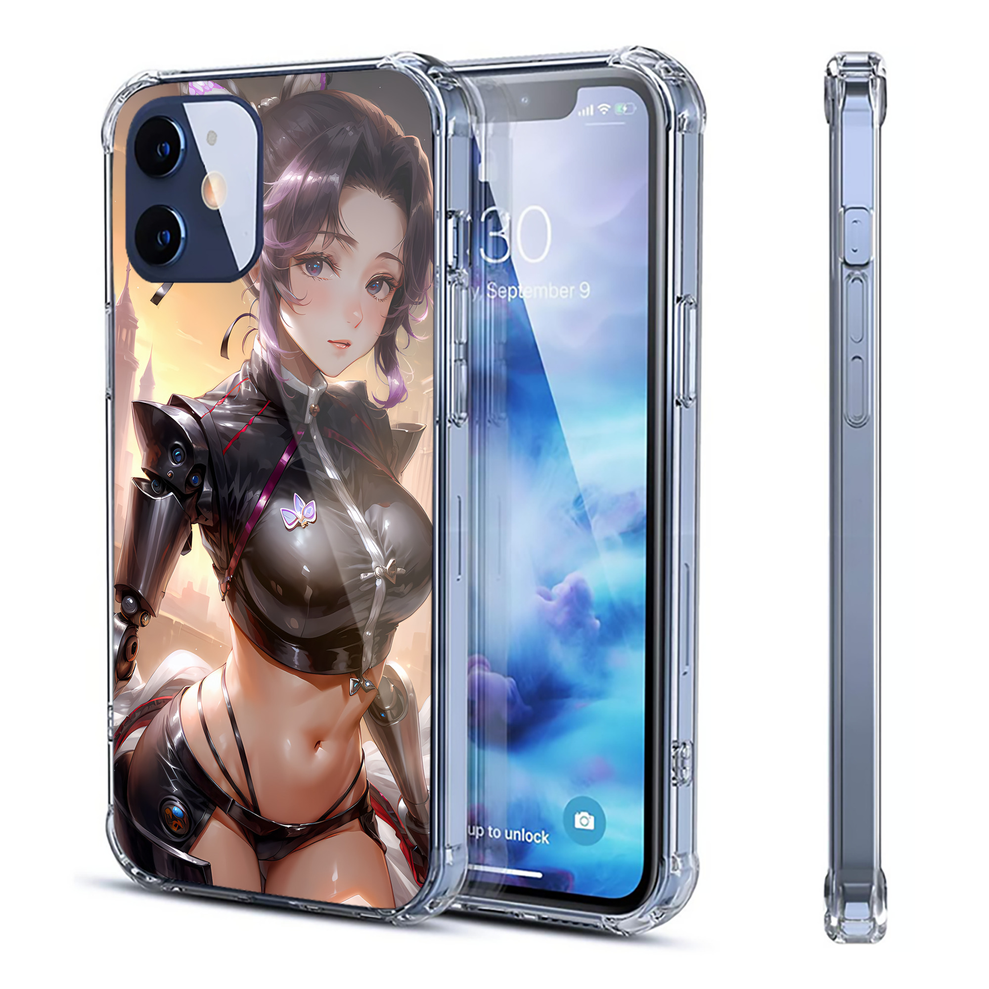 （画像用） 鬼滅の刃（きめつのやいば）蟲柱-胡蝶 しのぶ／こちょう しのぶ Kochou Shinobu 【iPhone 12シリーズ対応】透明スマホケース（クリアソフトケース）